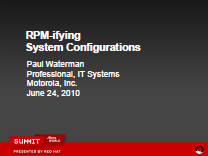 RPM-ifying System Configurations